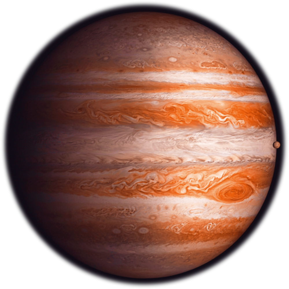 Jupiter Planet Gas Giant Space View PNG with transparent background