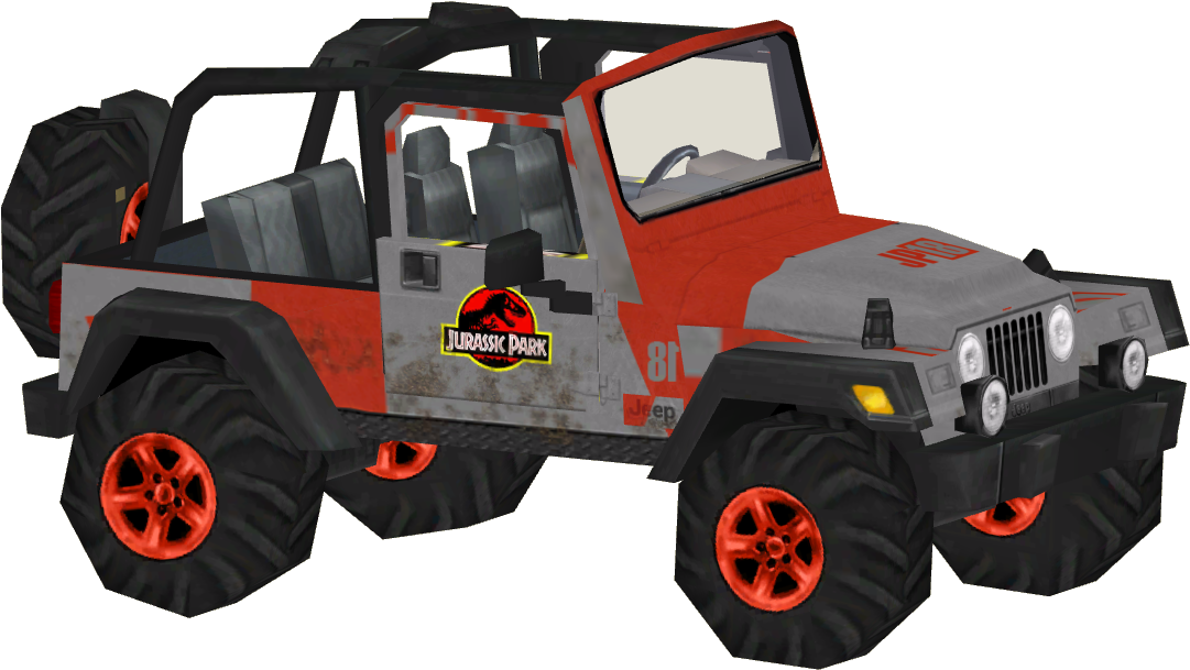 Jurassic Park Jeep Vehicle PNG with transparent background
