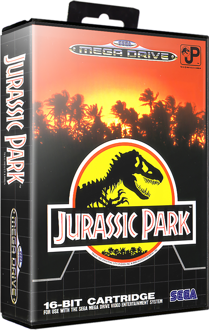 Jurassic Park Sega Mega Drive Game Cartridge PNG with transparent background
