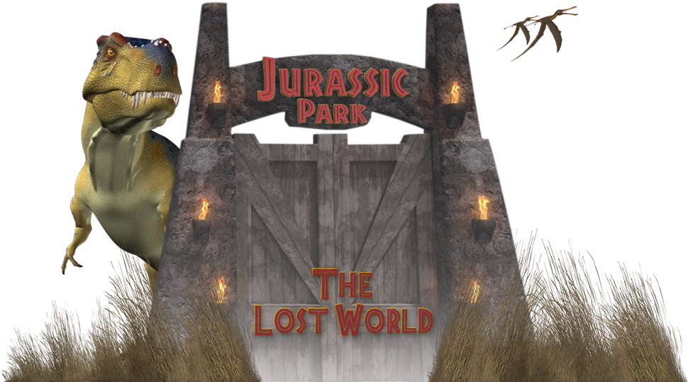Jurassic Park The Lost World Gateand T Rex PNG with transparent background