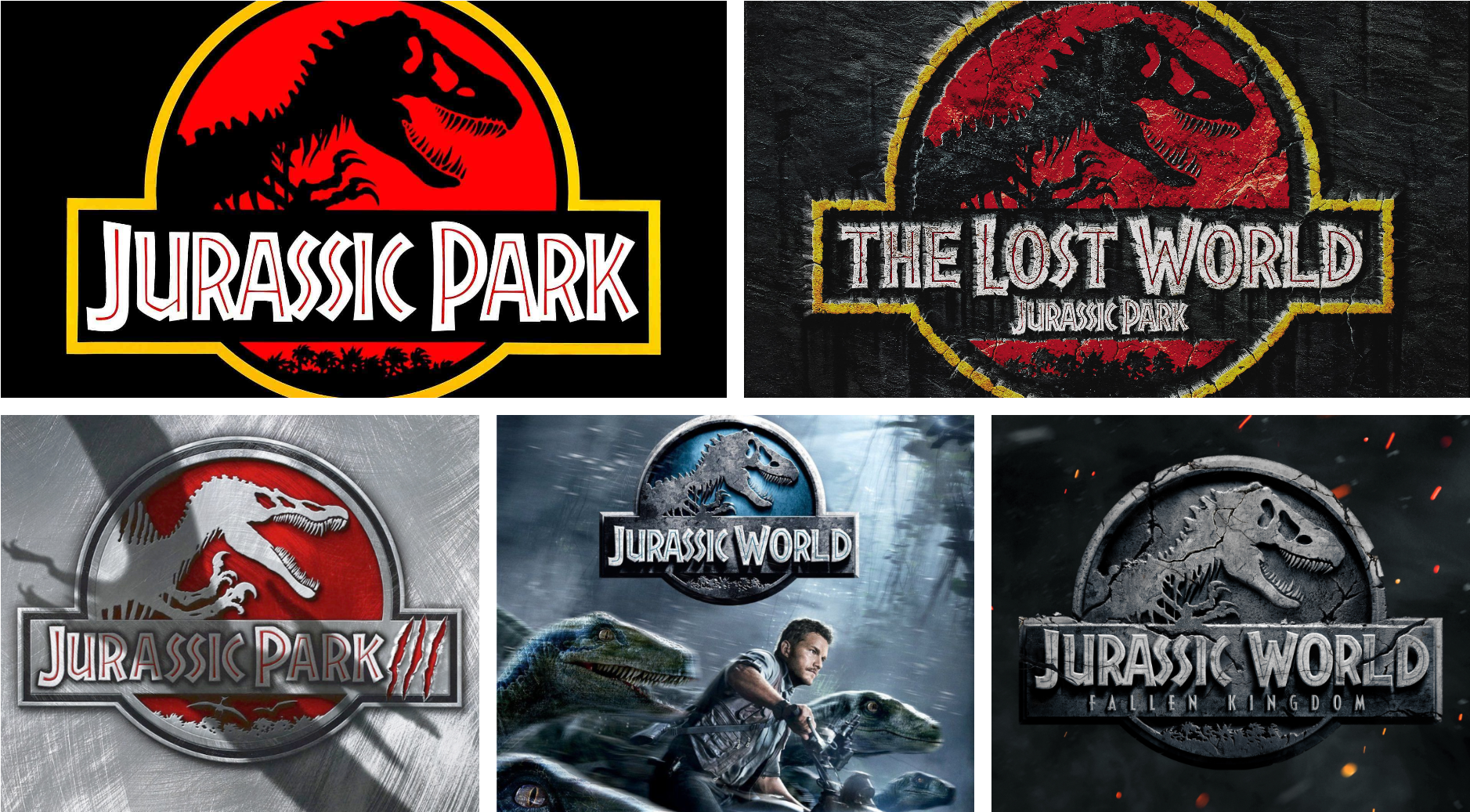 Jurassic Series Logos Compilation PNG with transparent background