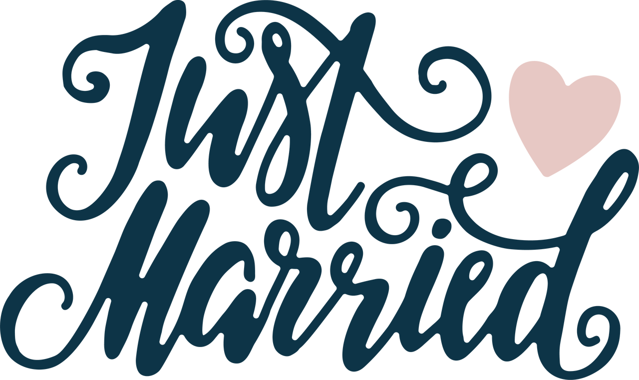 Just Married Calligraphy