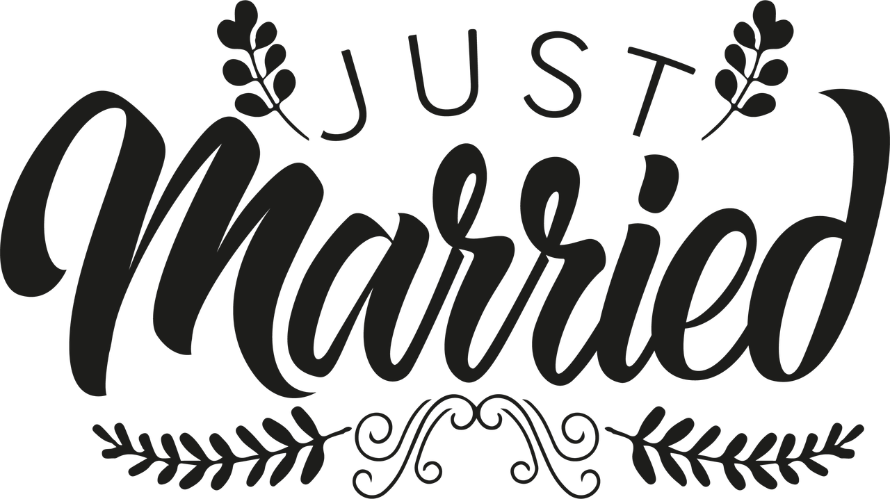 Just Married Calligraphy Design