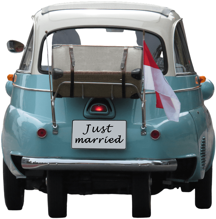 Just Married Vintage Car