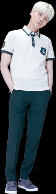 K Pop Artistin Casual Attire PNG with transparent background