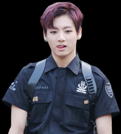 K Pop Starin Police Uniform PNG with transparent background