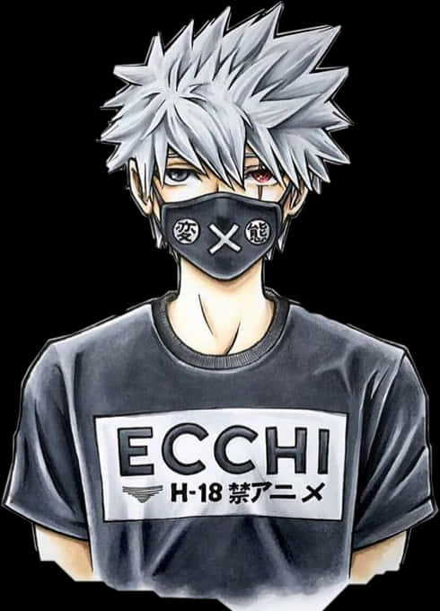 Kakashi Ecchi Shirt Illustration PNG with transparent background