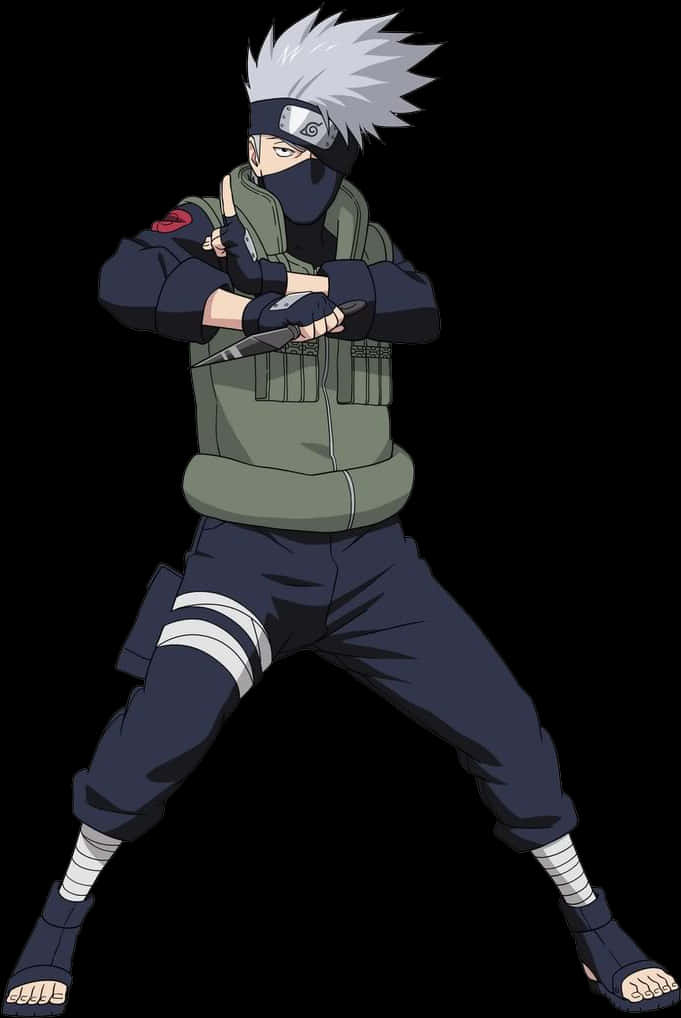 Kakashi Hatake_ Ninja Pose PNG with transparent background