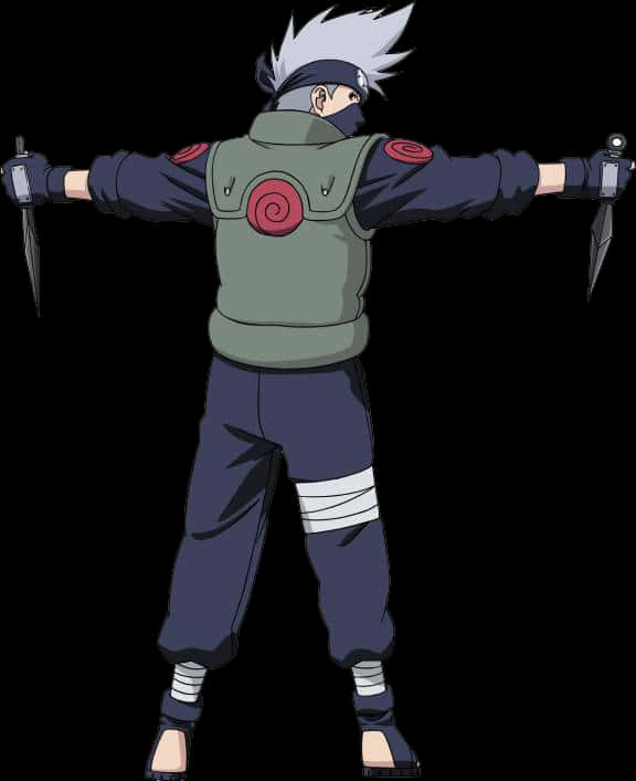Kakashi Hatake Readyfor Battle PNG with transparent background