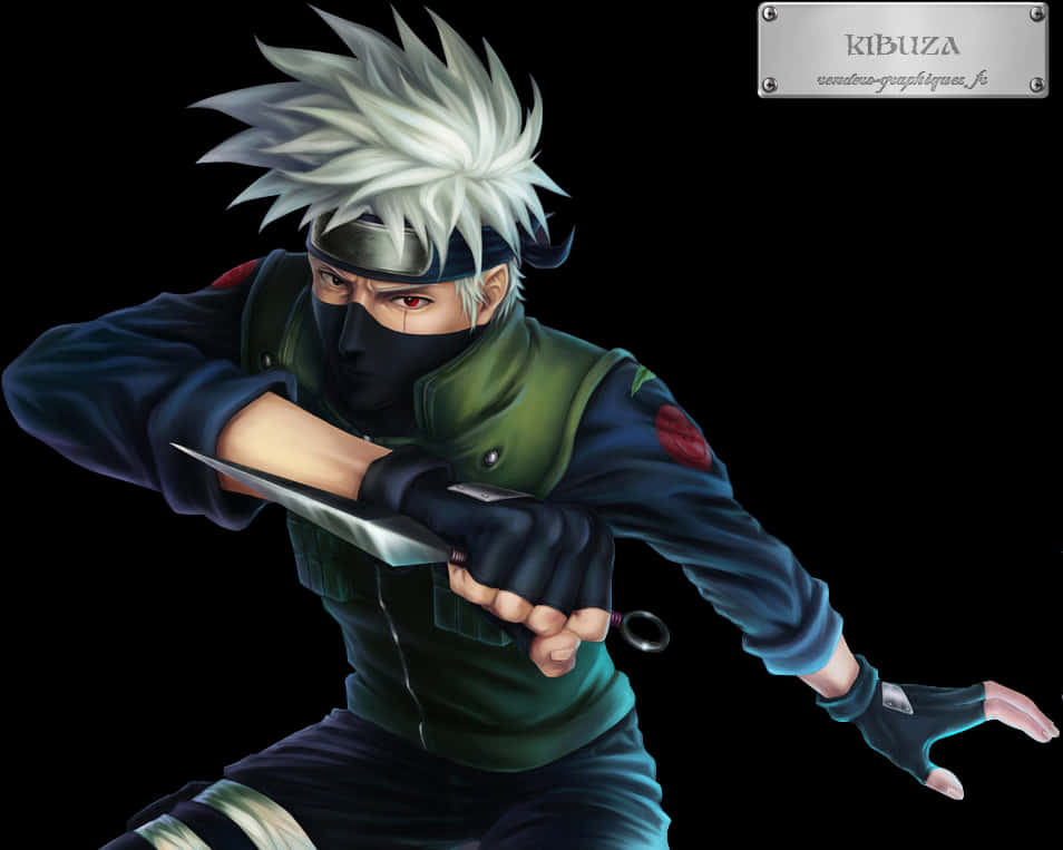 Kakashi Hatake Readyfor Battle PNG with transparent background