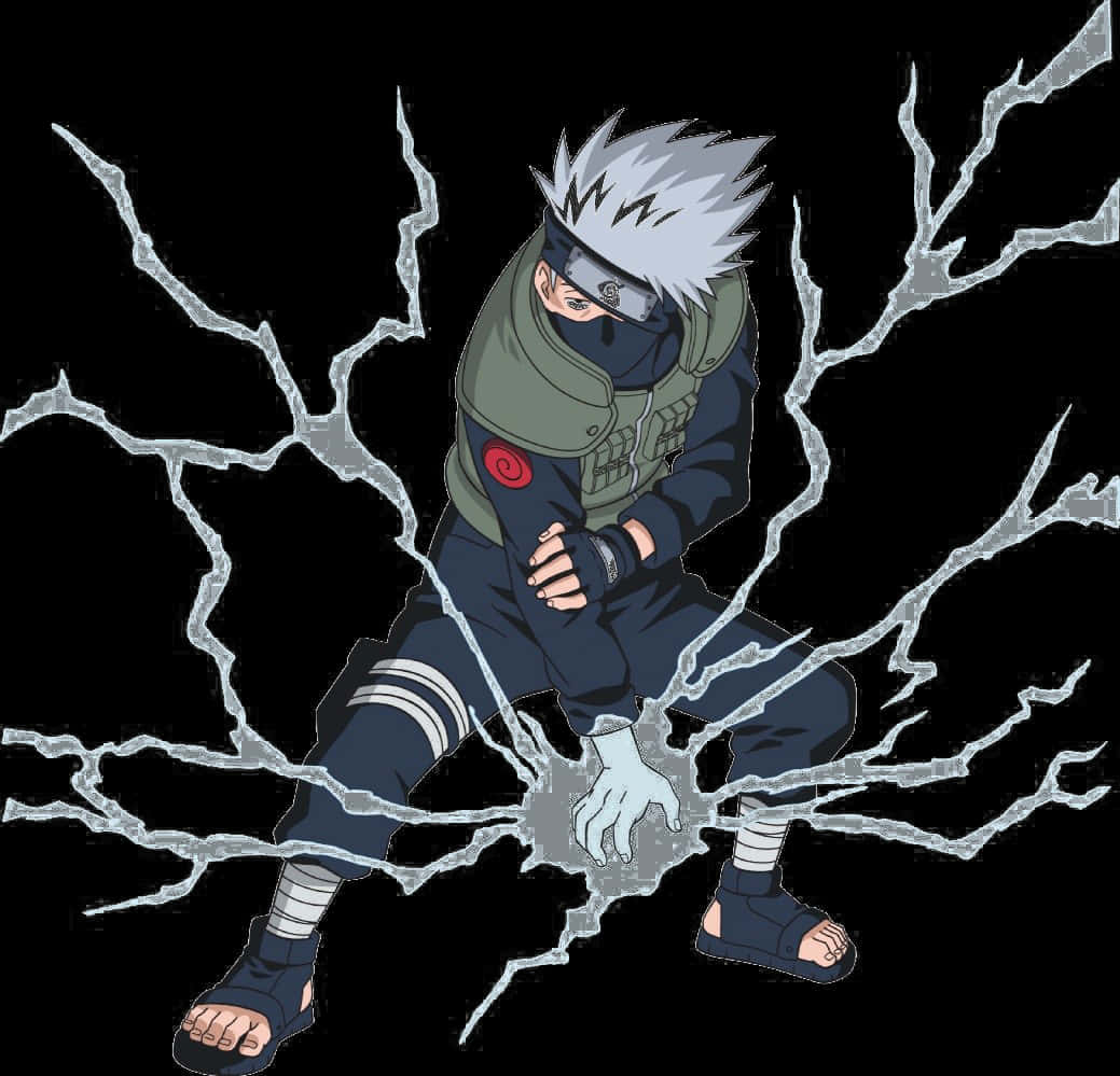 Kakashi Lightning Technique PNG with transparent background
