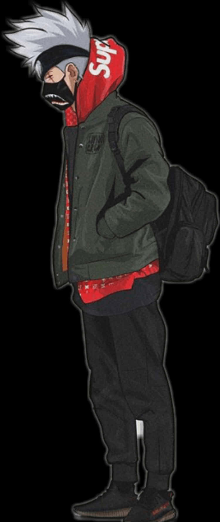 Kakashiin Casual Outfit PNG with transparent background