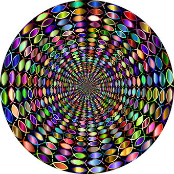 Kaleidoscopic Color Tunnel PNG with transparent background