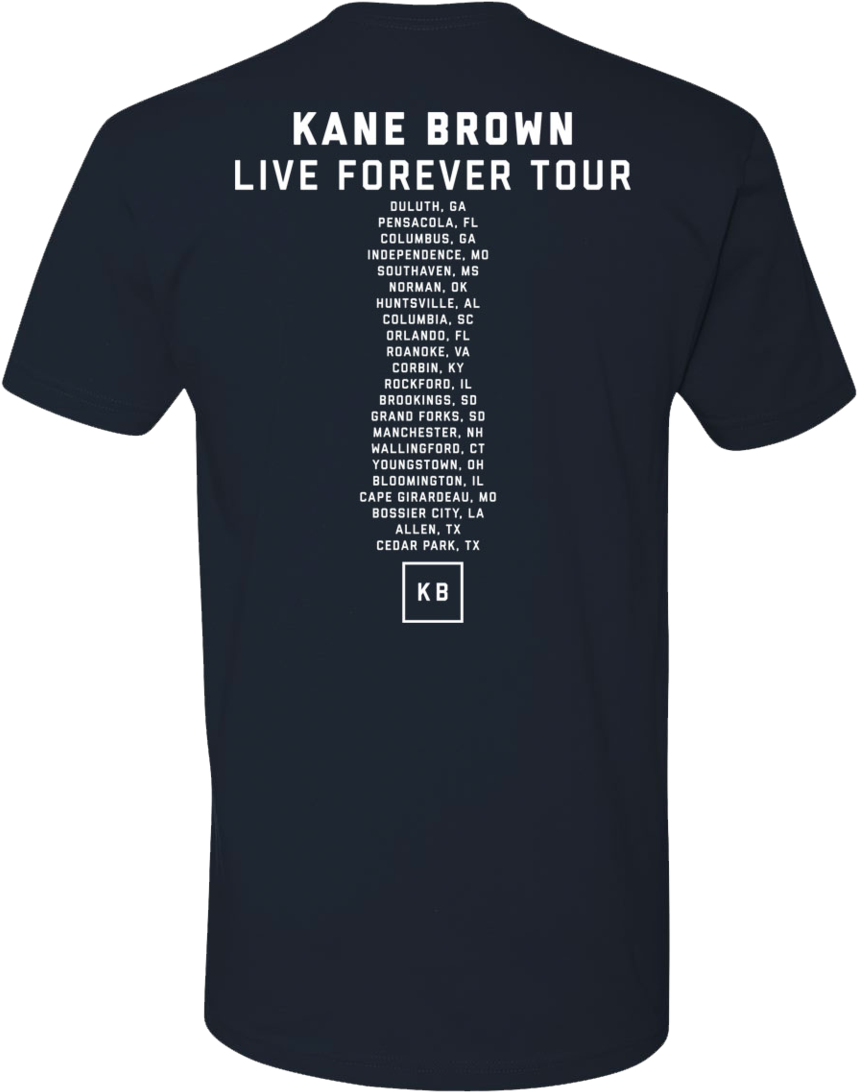 Kane Brown Live Forever Tour Tshirt Back