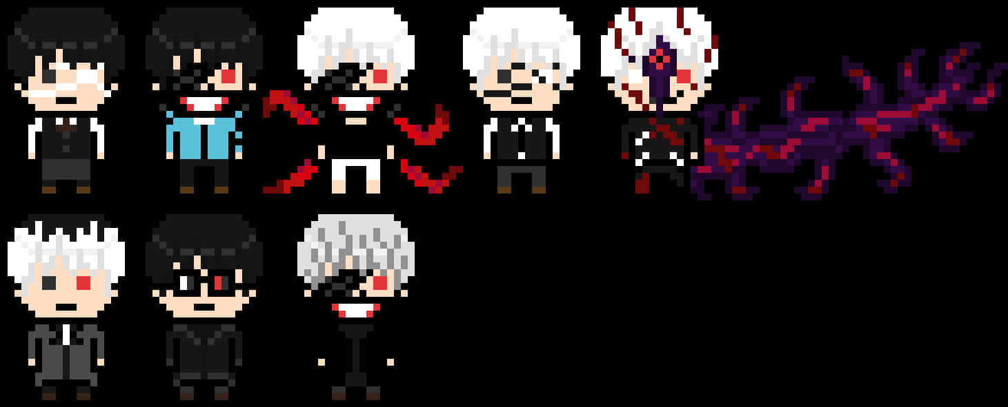 Kaneki Ken Transformation Pixel Art