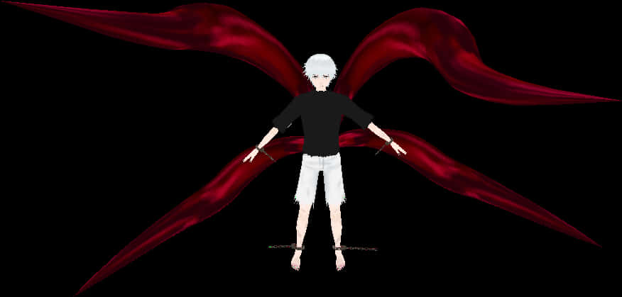 Kaneki Ken With Kagune Wings