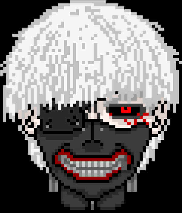 Kaneki Pixel Art Portrait