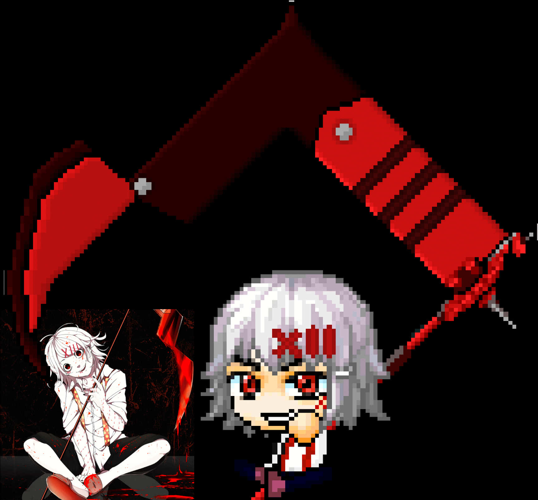 Kaneki Pixel Artwith Kagune