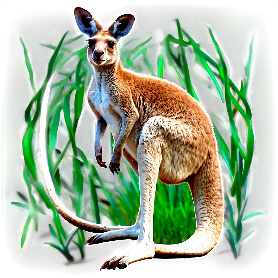 Kangaroo In Grassland Png Hvg99