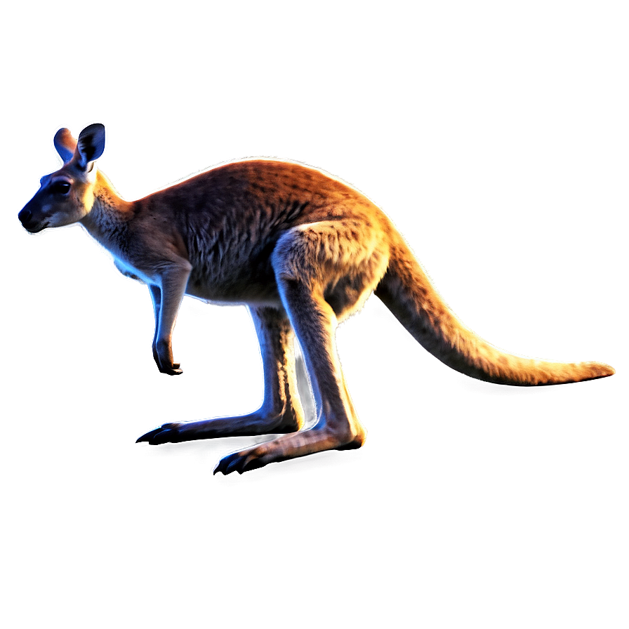 Kangaroo In Sunset Png Tbq57