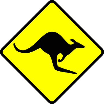 Kangaroo Road Sign Warning