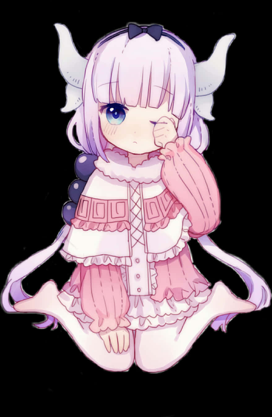 #stiker #sticker #kanna #kannachan #kannadragon #kannakobayashi - Maid Dragon Kanna, HD Png Download PNG with transparent background