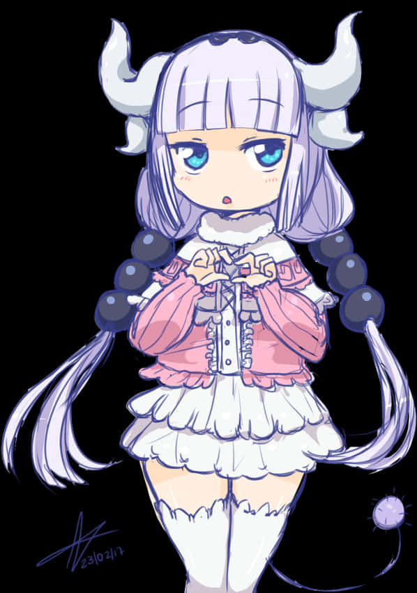 Kanna Kamui Anime Character Illustration