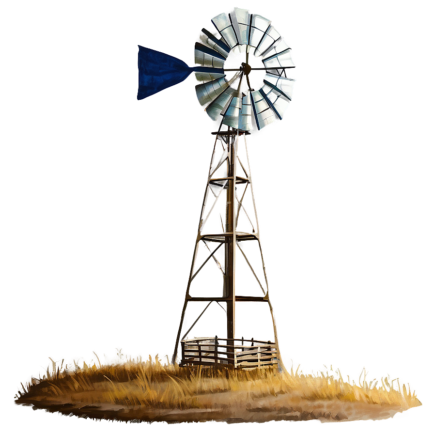 Kansas Rural Landscape Windmill Png 06202024