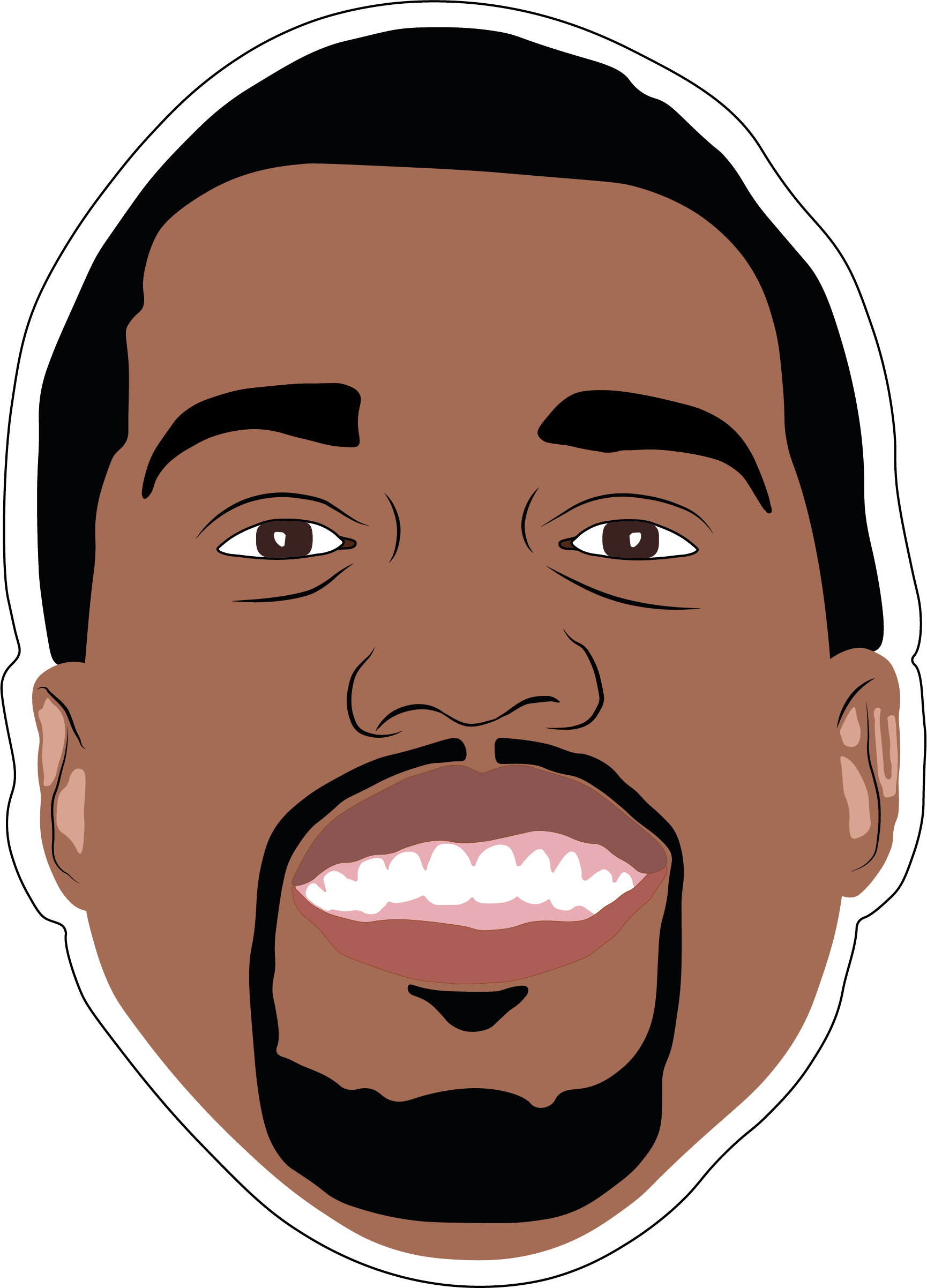 Kanye West Cartoon Portrait PNG image with a transparent background, free high-resolution download