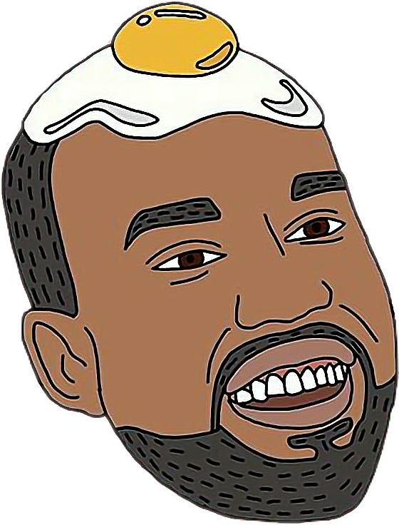 Kanye West Egg Head Cartoon PNG image with a transparent background, free high-resolution download