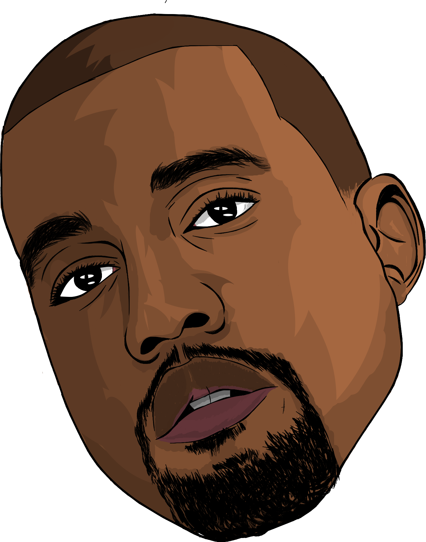 Kanye West Vector Portrait PNG image with a transparent background, free high-resolution download