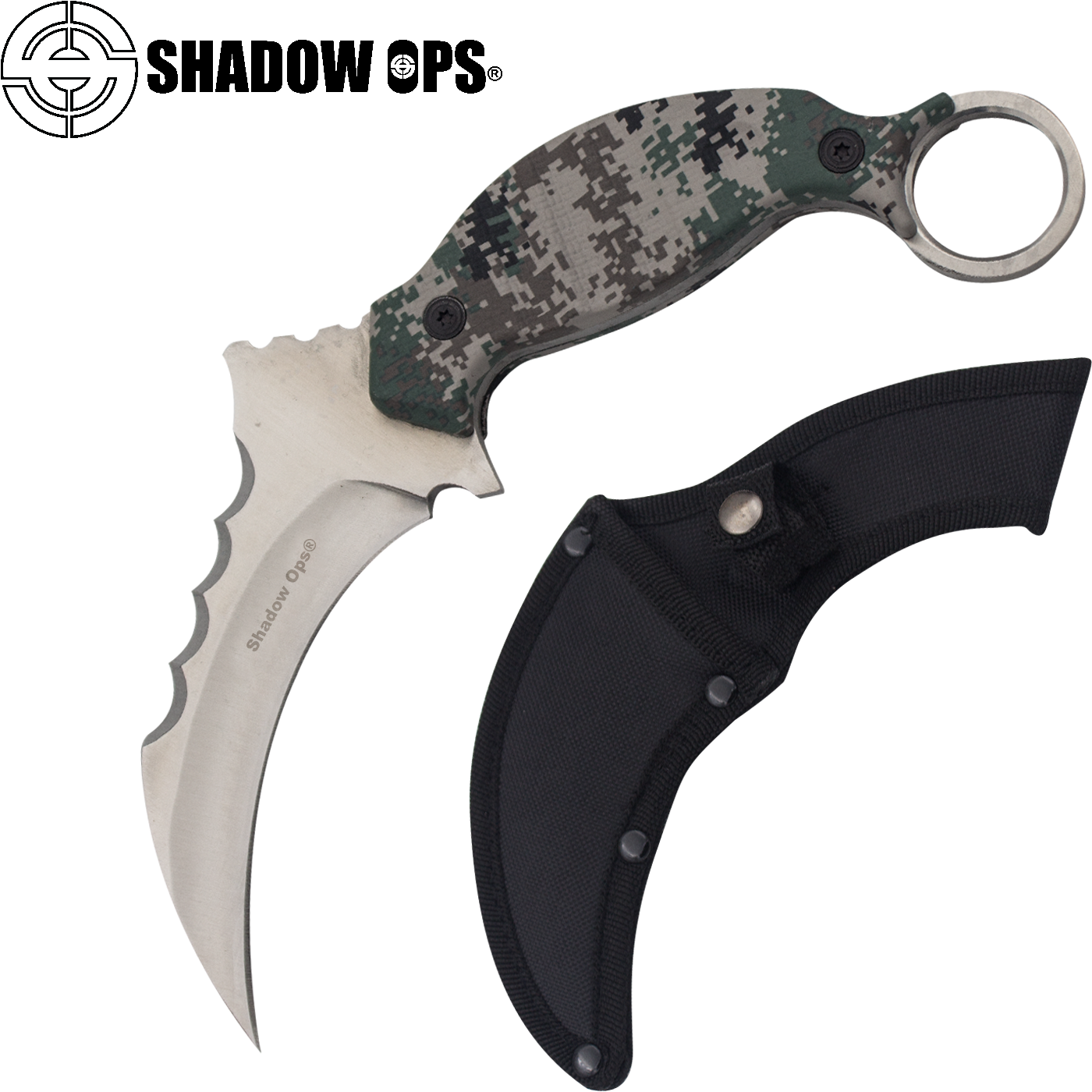 Shadow Ops Fixed Blade Karambit Combat Knife With Sheath - Karambit, HD Png Download PNG with transparent background