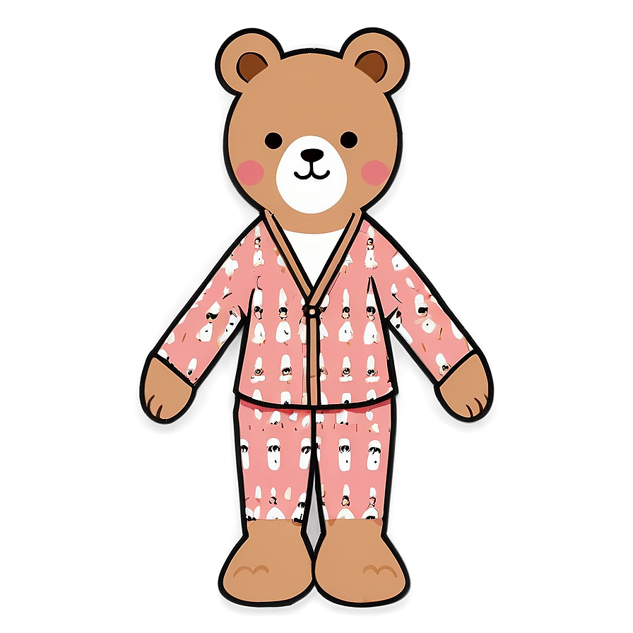 Kawaii Bear In Pajamas Png 5