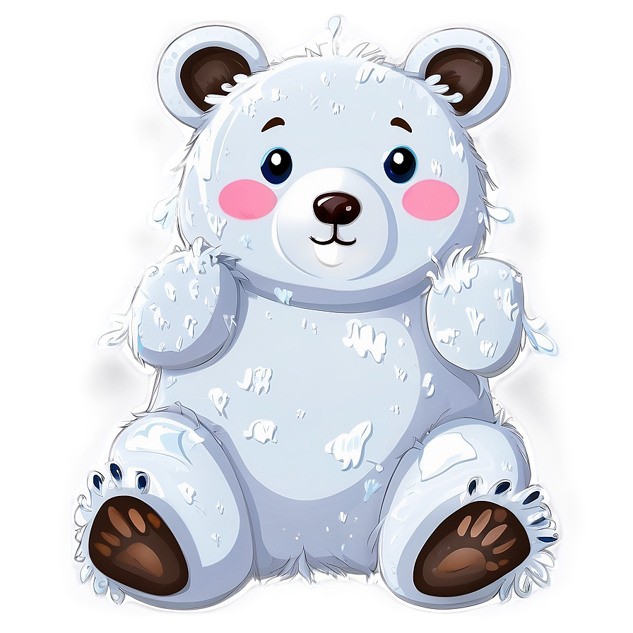 Kawaii Bear In Snow Png Tpe