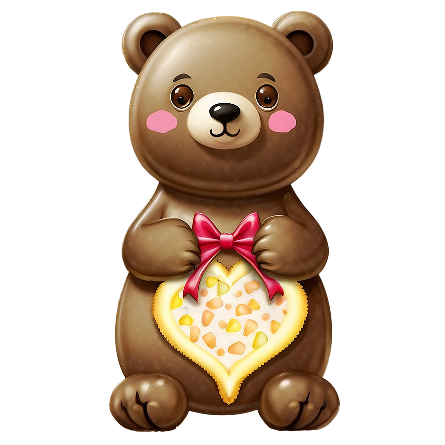 Kawaii Bear With Candy Png Kft