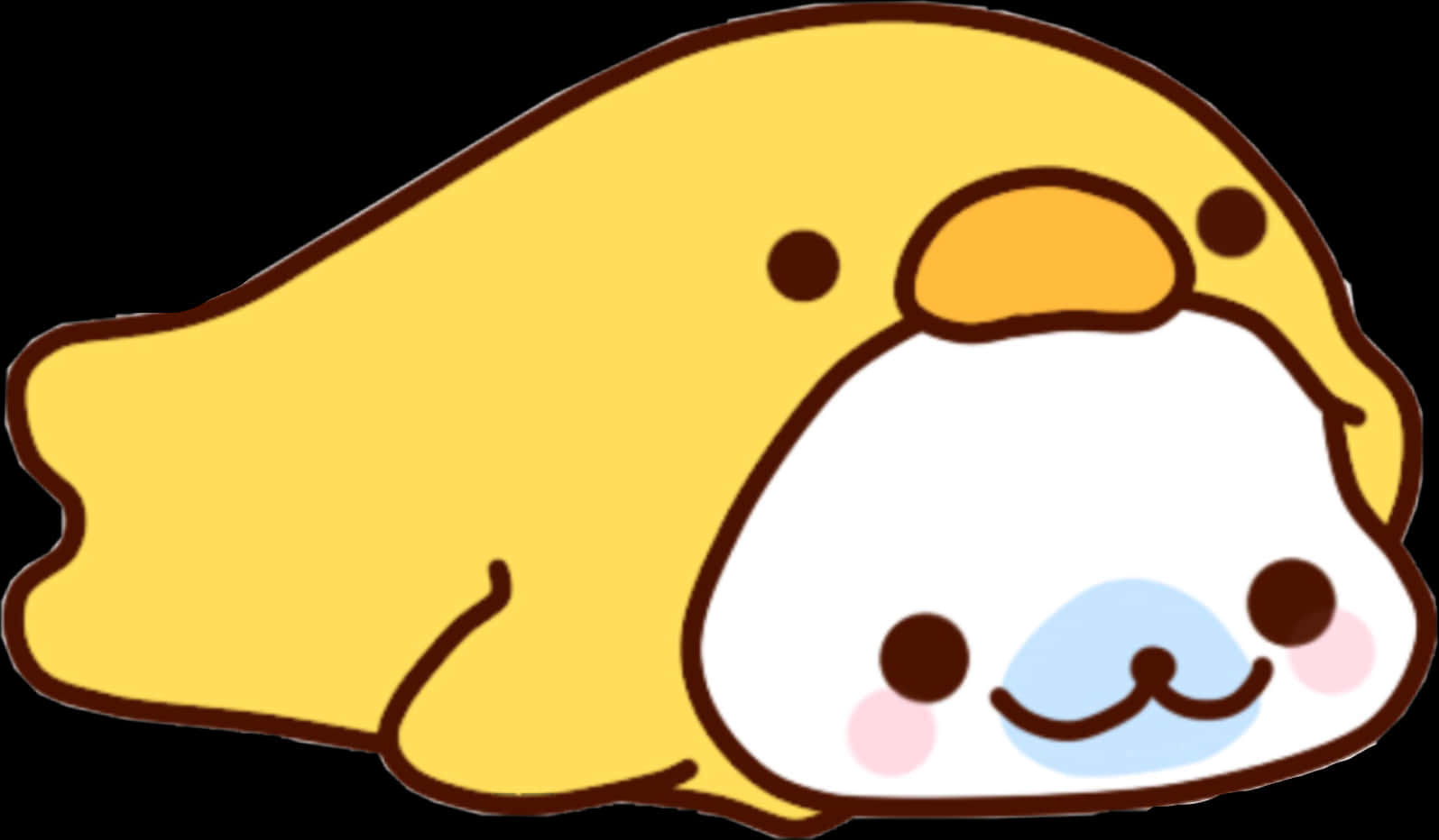 Kawaii Cartoon Seal Lying Down.png PNG with transparent background