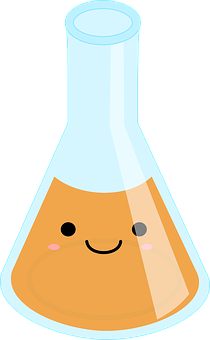 Kawaii Chemistry Flask PNG with transparent background