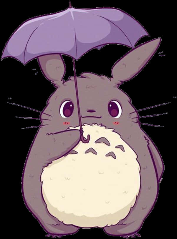 Kawaii Creature With Umbrella.png PNG with transparent background