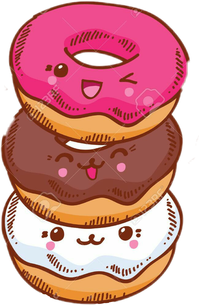 Kawaii Donut Stack Illustration