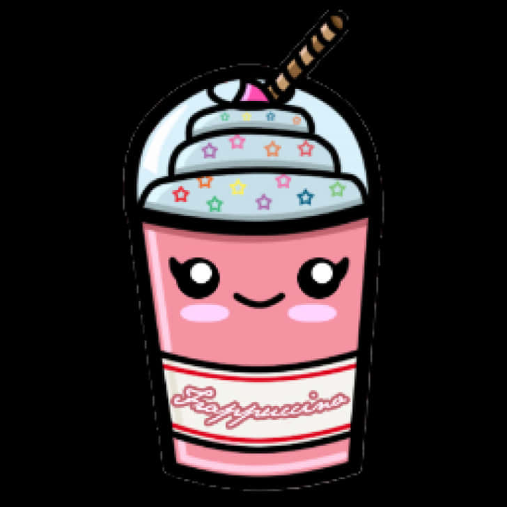 Kawaii Frappuccino Cartoon PNG with transparent background