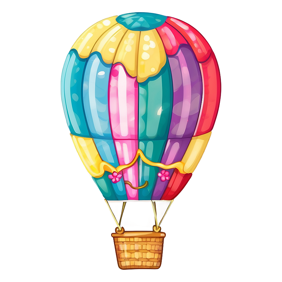 Kawaii Hot Air Balloon Png Vcj56