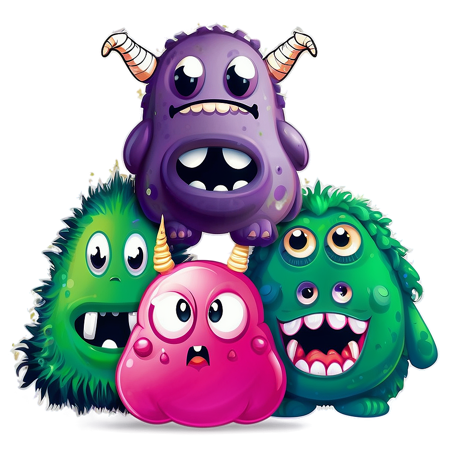 Kawaii Monster Faces Png 05062024