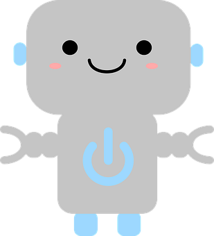 Kawaii Robot Cartoon Character PNG with transparent background