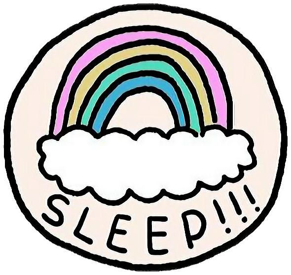 Kawaii Sleep Rainbow Cloud Sticker