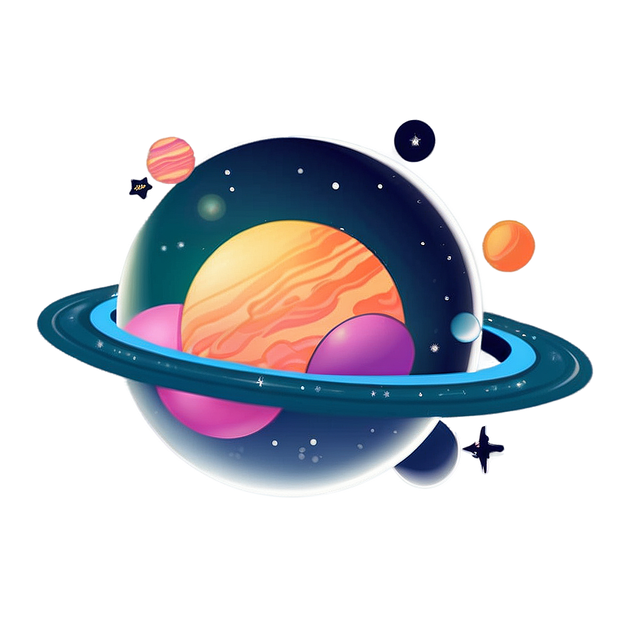 Kawaii Space Planets Png 16