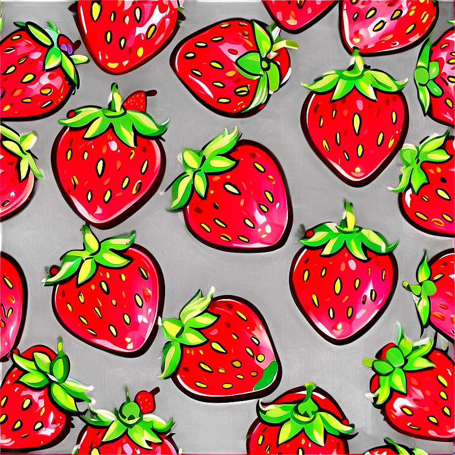 Kawaii Strawberry Art Png 06252024