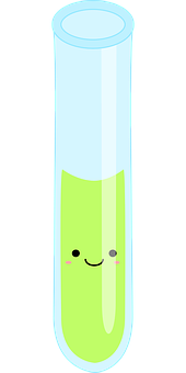 Kawaii Test Tube Character PNG with transparent background