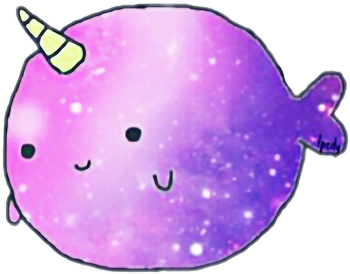 Kawaii Transparent Narwhal - Cute Kawaii Narwhal PNG with transparent background