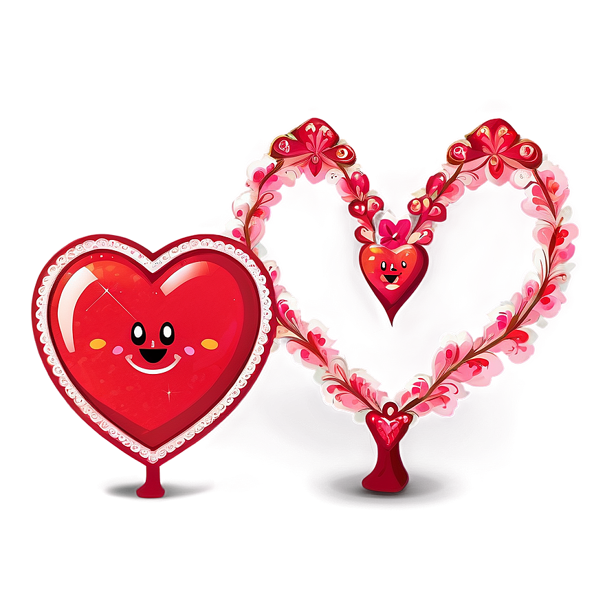 Kawaii Valentine Hearts Png 7