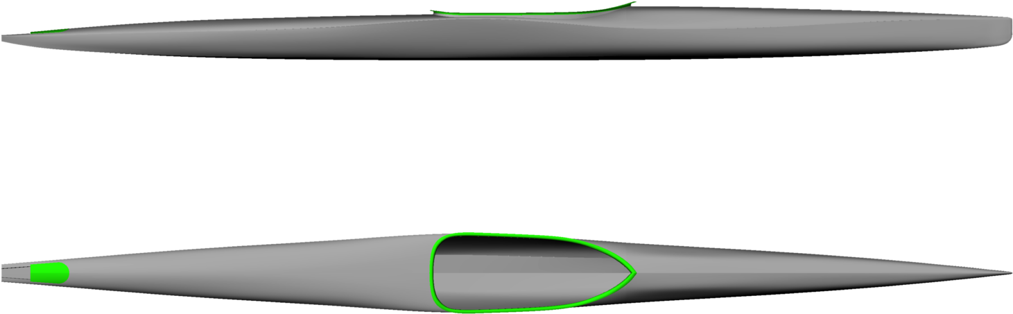 Kayak Design Topand Side View PNG with transparent background